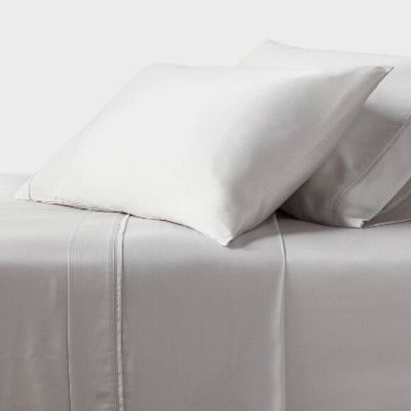 Threshold -  320TC Satin 4-Piece Sheet Set Cooling So Light Gray - Picture 1 of 4